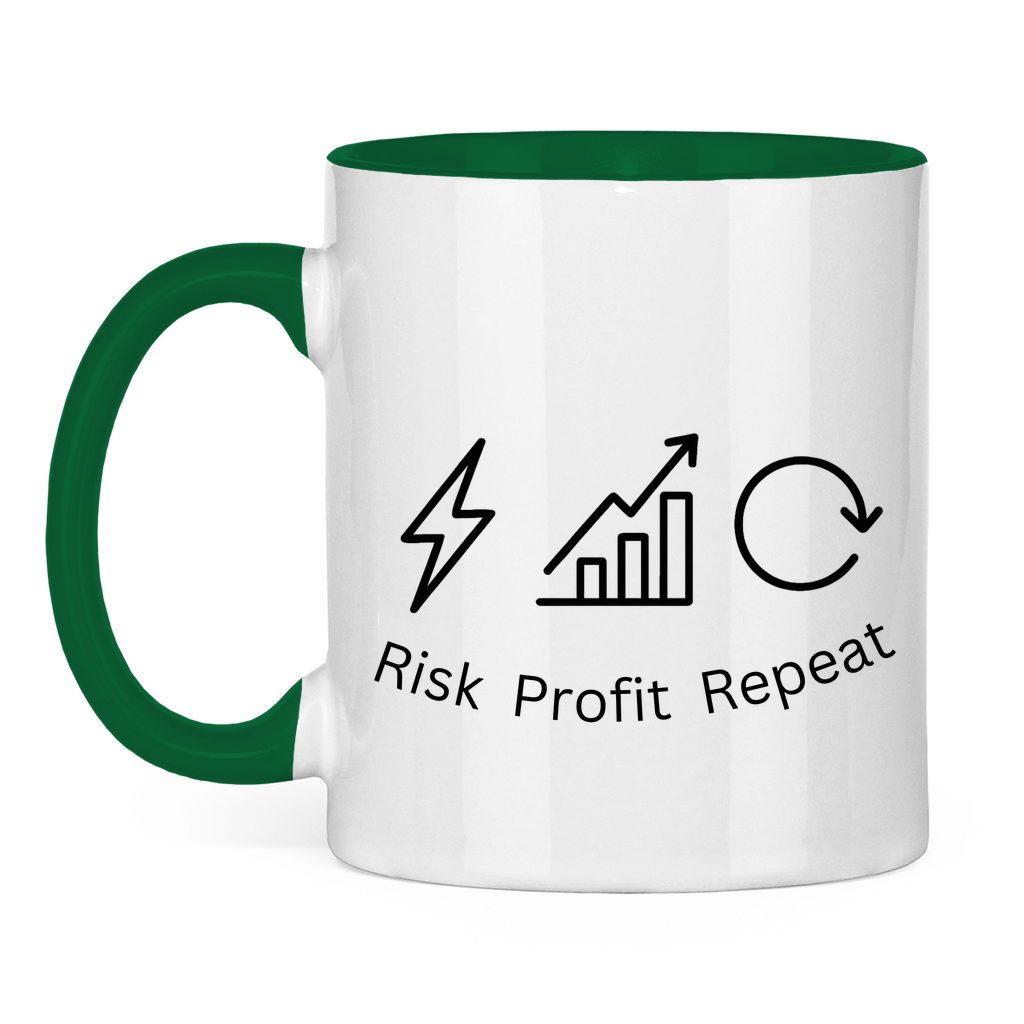 Tasse zweifarbig Risk Profit Repeat