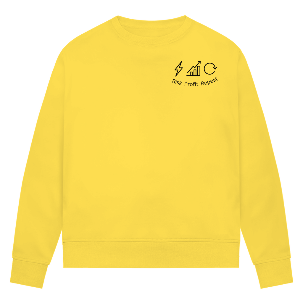 Damen Premium Bio Sweatshirt Risk Profit Repeat