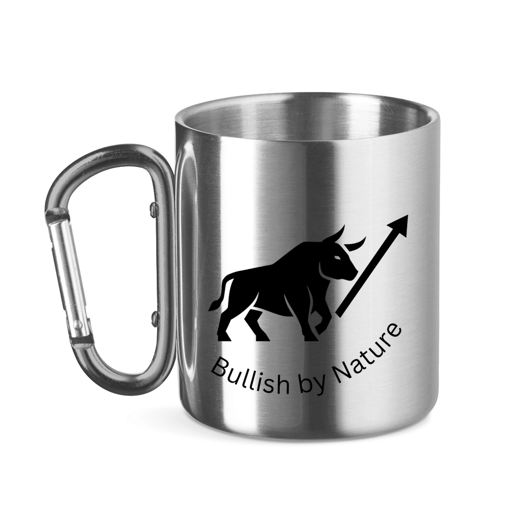 Edelstahltasse mit Karabinergriff Bullish by Nature
