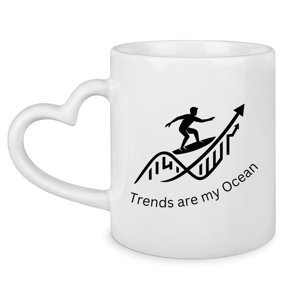 Tasse mit Herzhenkel Trends are my Ocean