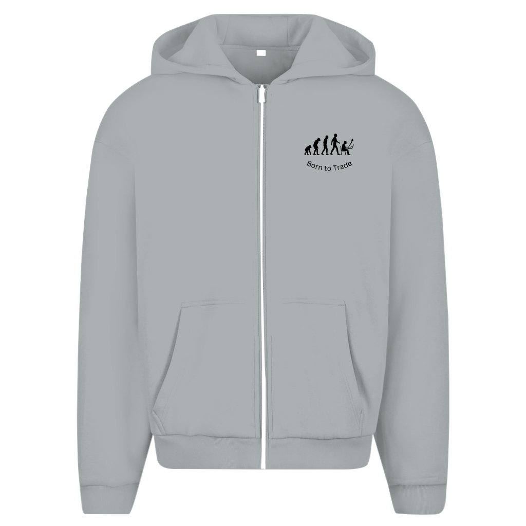 Herren Oversize Zipper Hoodie Born to Trade