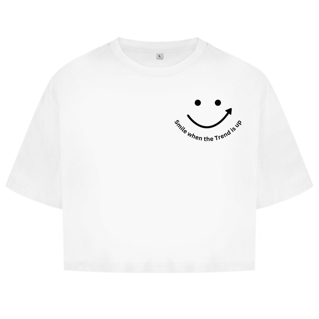 Damen Oversize Crop Top Smile when the Trend is up