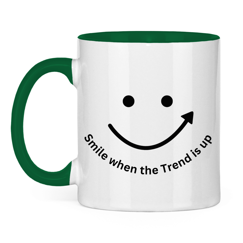 Tasse zweifarbig Smile when the Trend is up