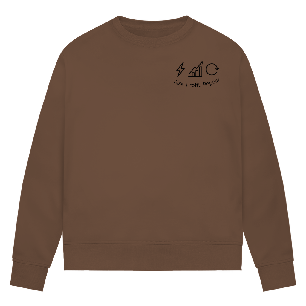 Damen Premium Bio Sweatshirt Risk Profit Repeat