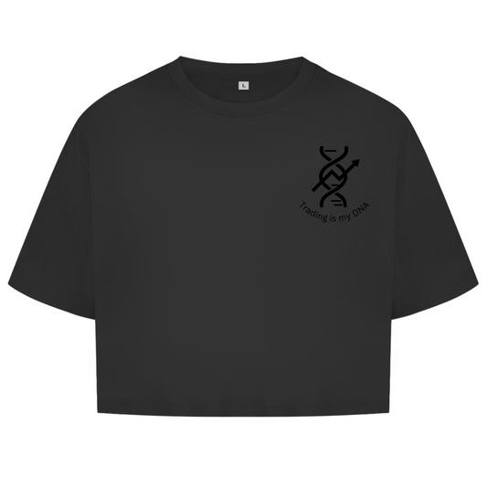 Damen Oversize Crop Top Trading is my DNA