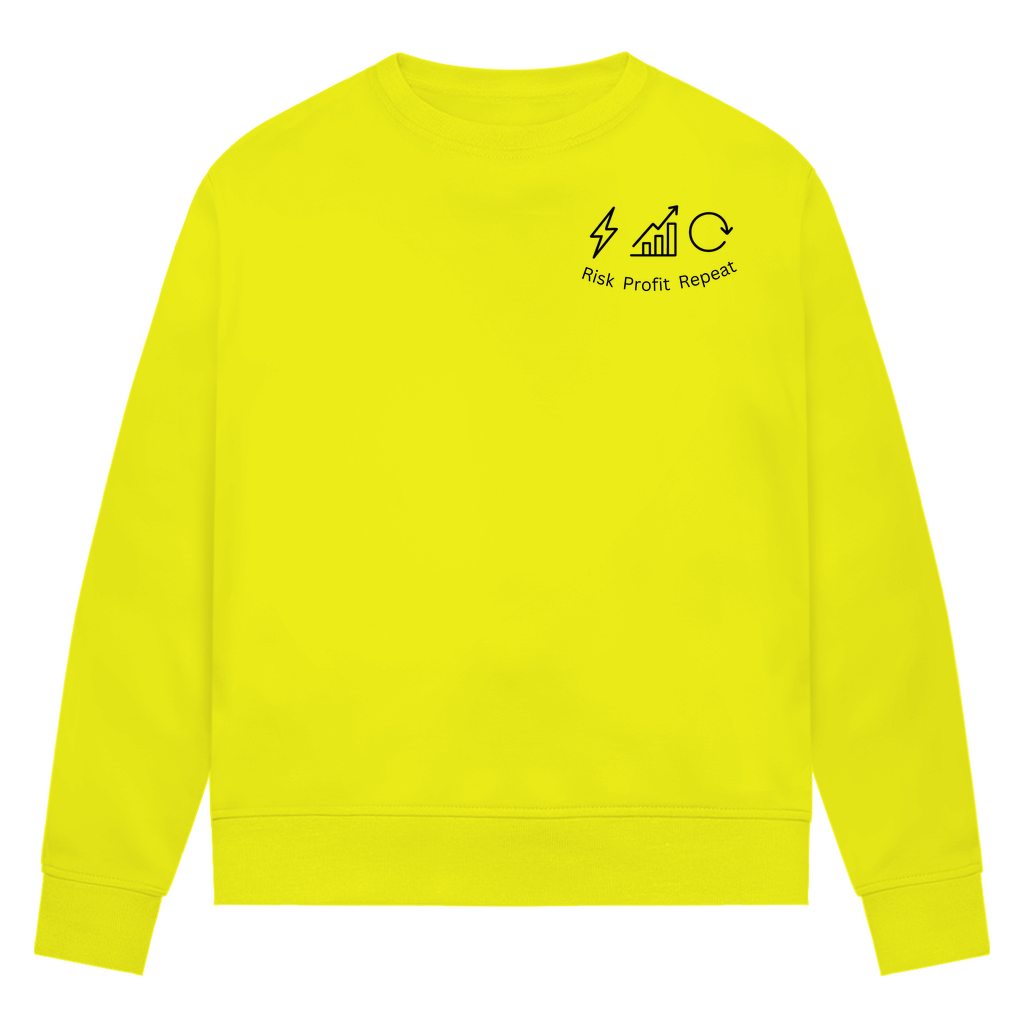 Damen Premium Bio Sweatshirt Risk Profit Repeat