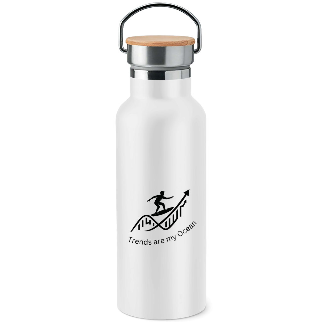 Edelstahl-Trinkflasche mit Bambusdeckel Trends are my Ocean