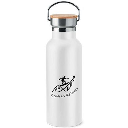 Edelstahl-Trinkflasche mit Bambusdeckel Trends are my Ocean