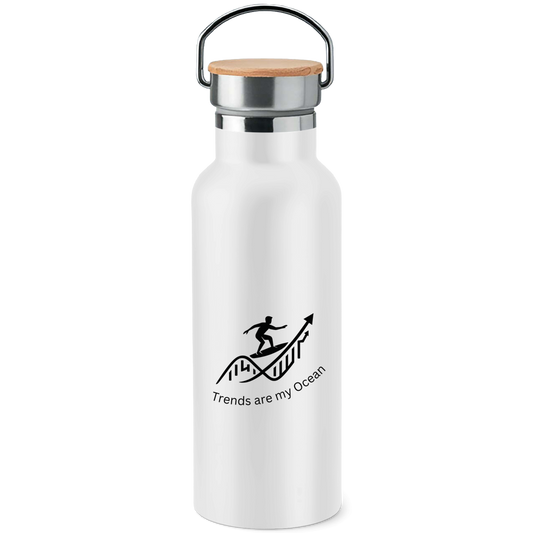 Edelstahl-Trinkflasche mit Bambusdeckel Trends are my Ocean
