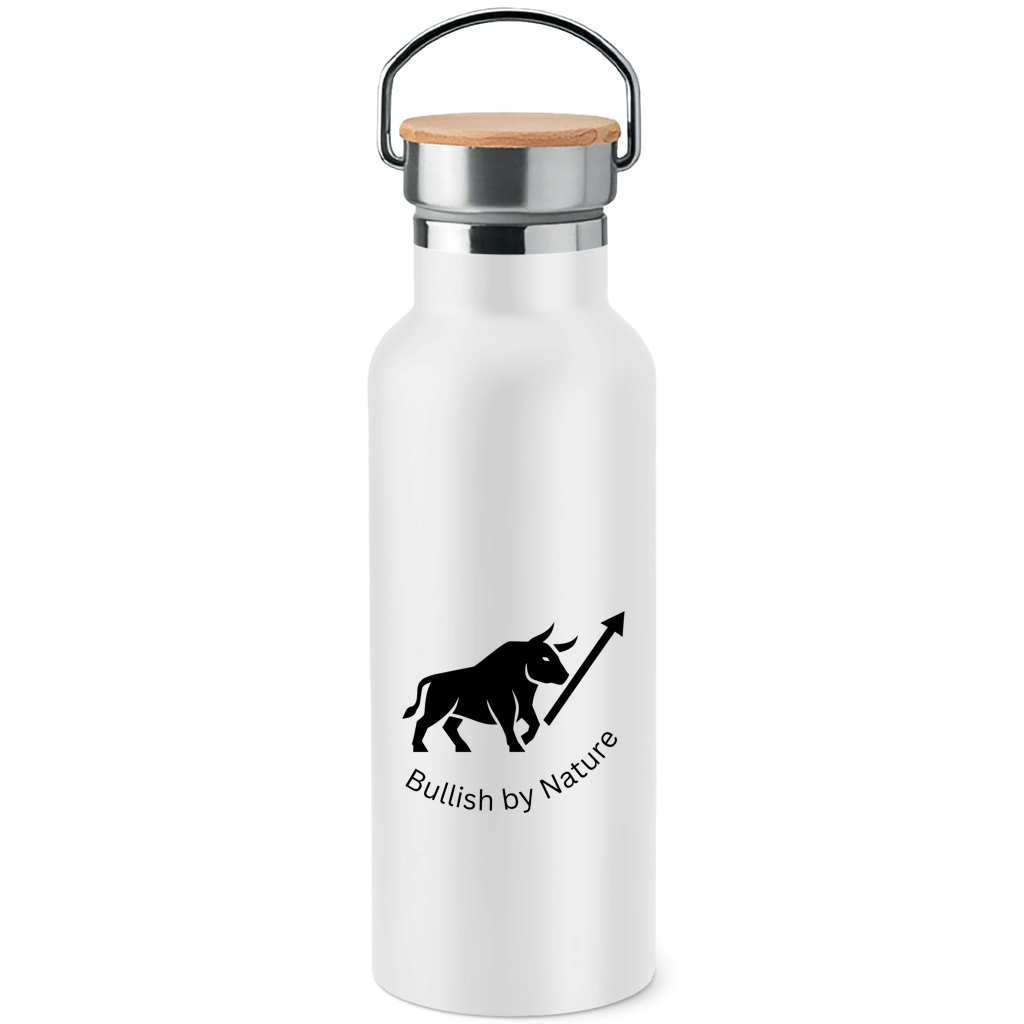 Edelstahl-Trinkflasche mit Bambusdeckel Bullsih by Nature