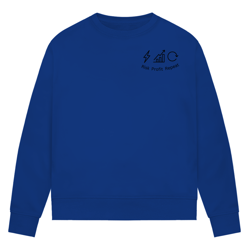 Damen Premium Bio Sweatshirt Risk Profit Repeat