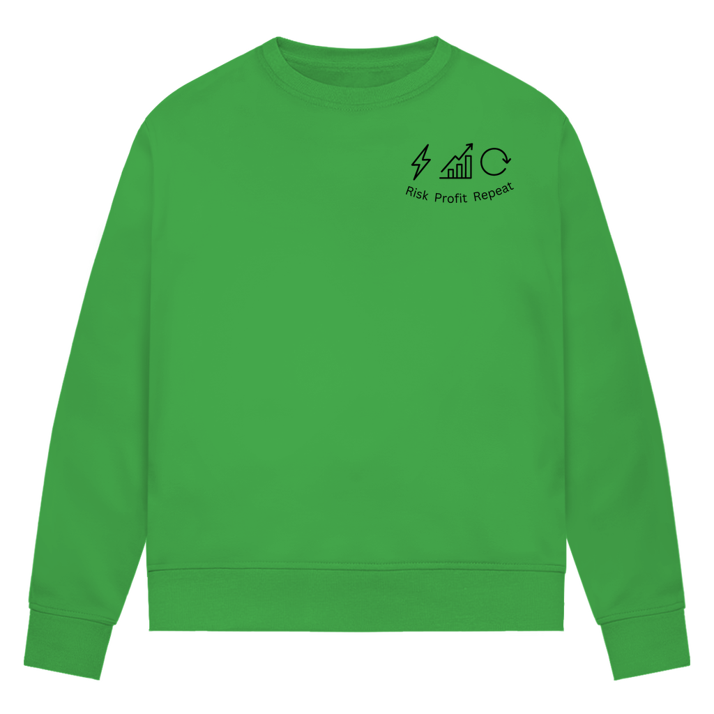 Damen Premium Bio Sweatshirt Risk Profit Repeat
