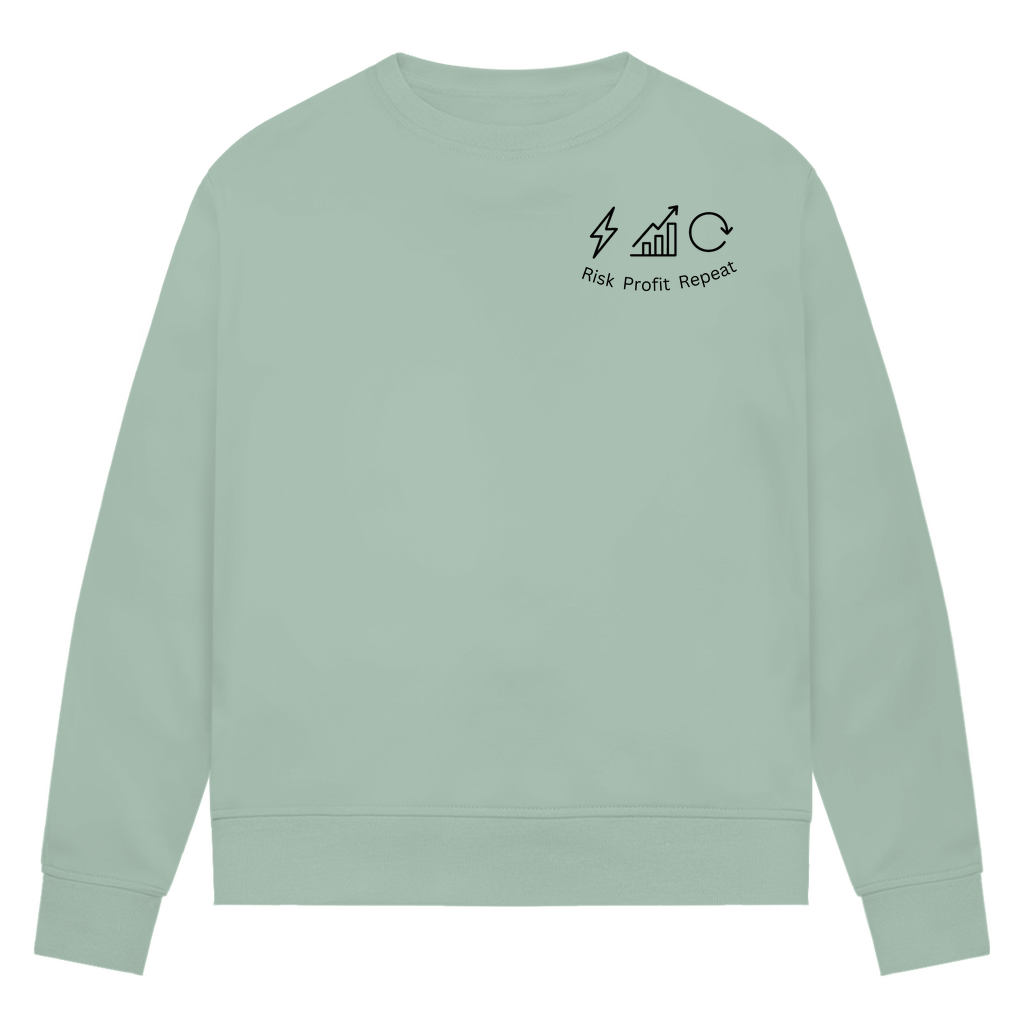 Damen Premium Bio Sweatshirt Risk Profit Repeat