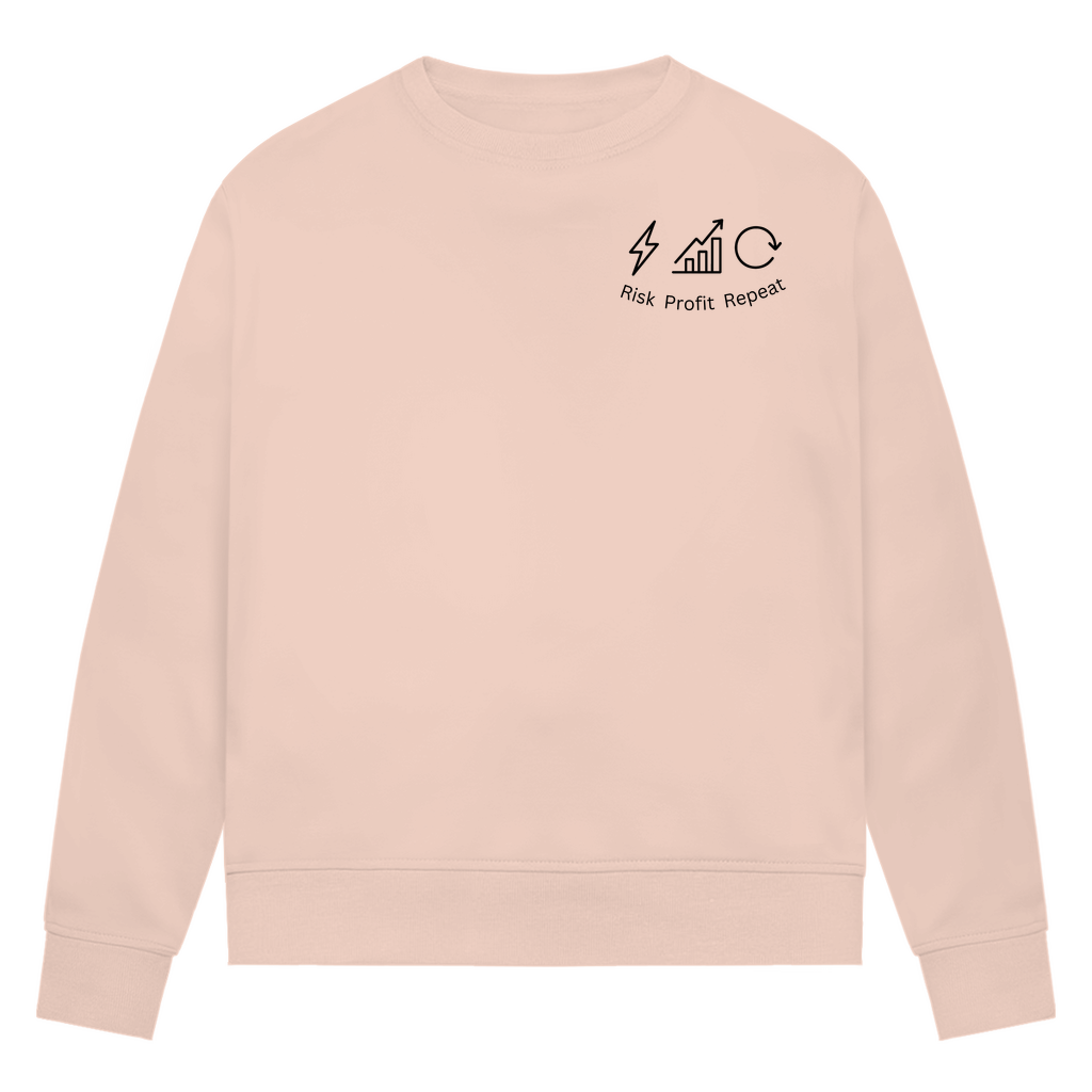 Damen Premium Bio Sweatshirt Risk Profit Repeat