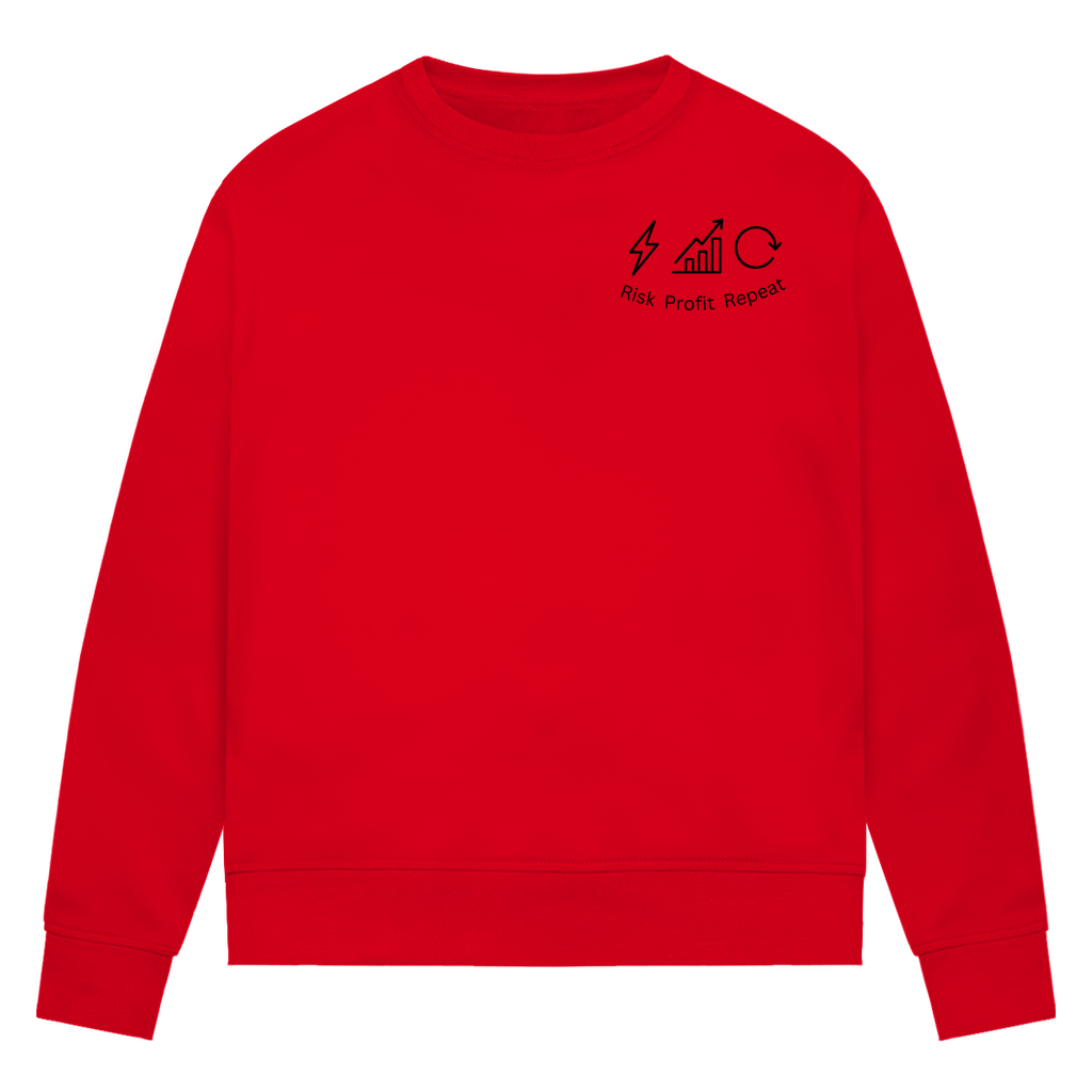 Damen Premium Bio Sweatshirt Risk Profit Repeat