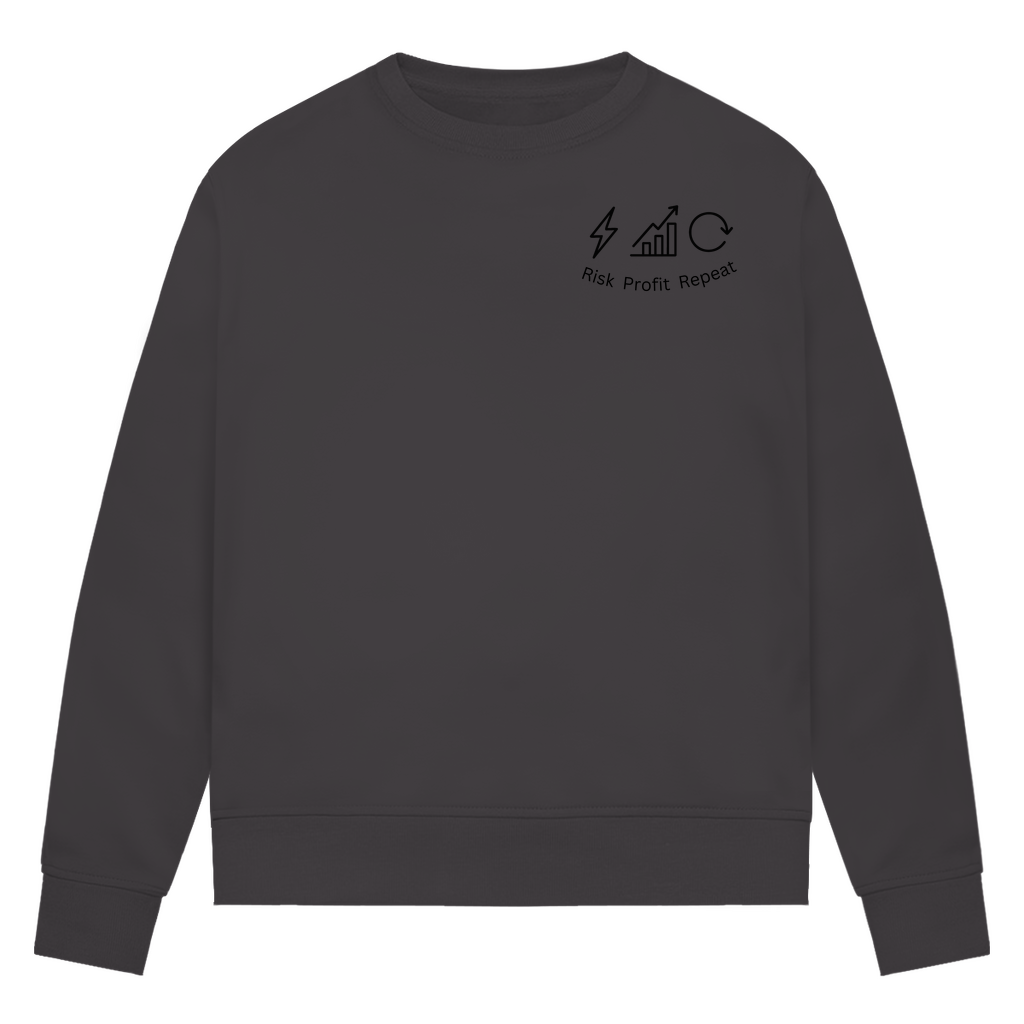 Damen Premium Bio Sweatshirt Risk Profit Repeat
