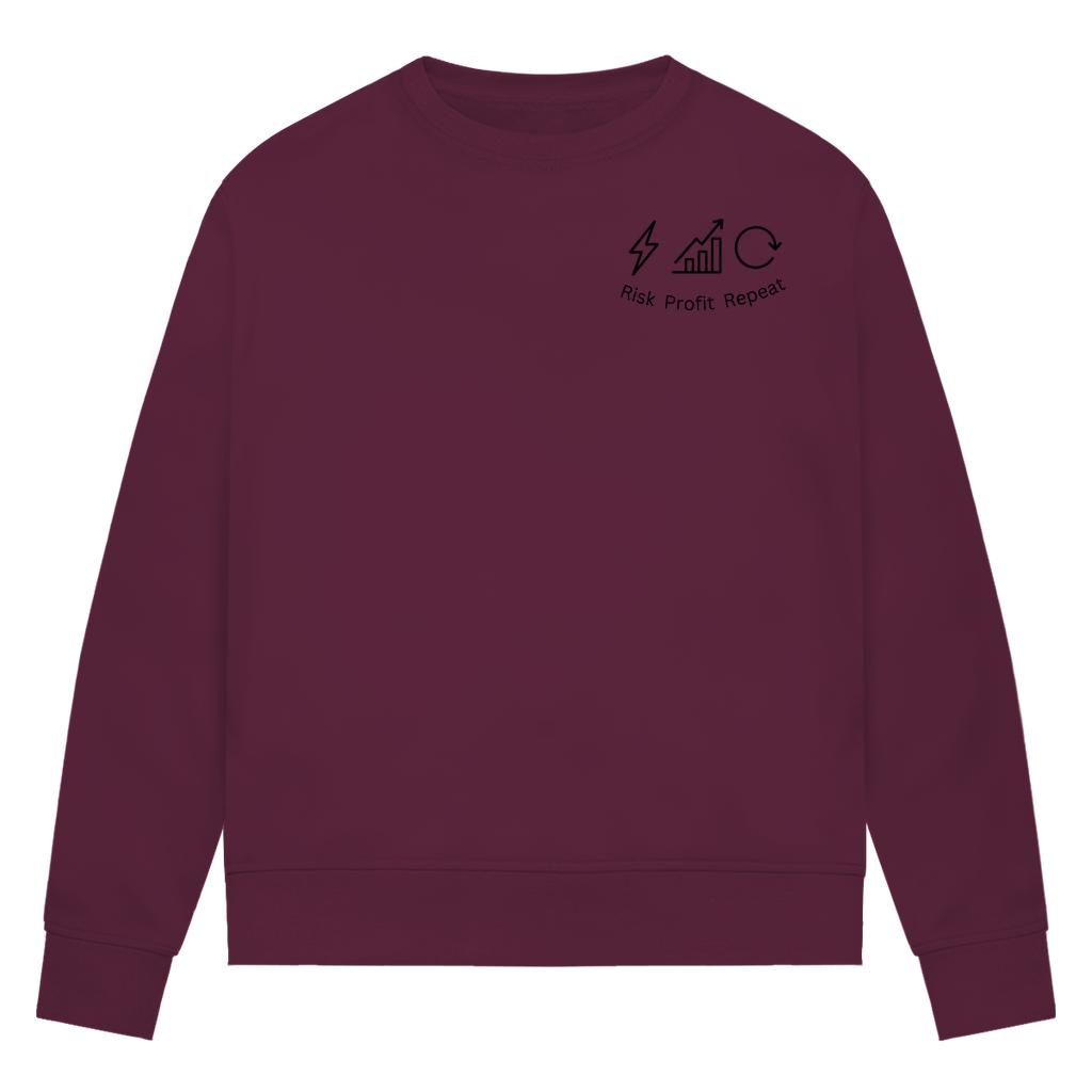 Damen Premium Bio Sweatshirt Risk Profit Repeat