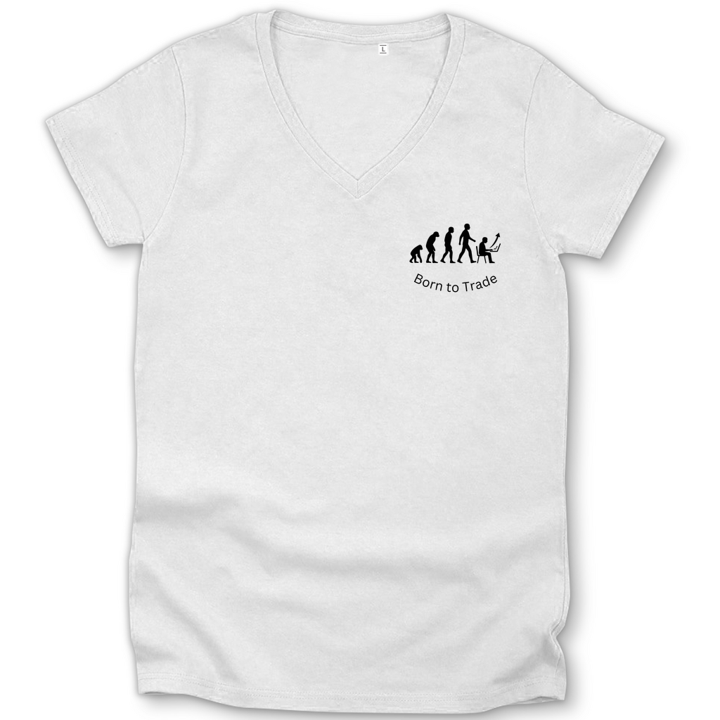 Damen Premium Bio V-Neck T-Shirt Born to Trade