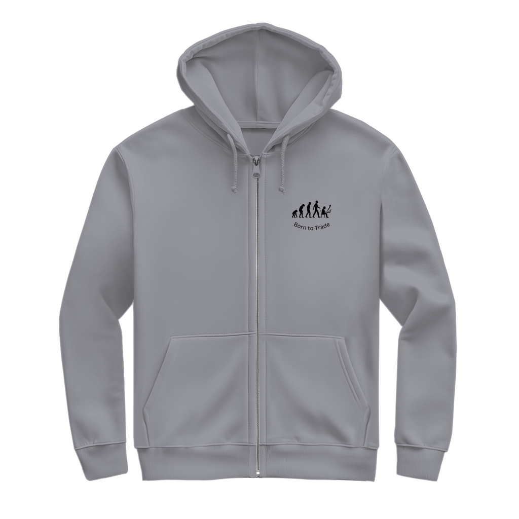 Herren Zipper Hoodie Born to Trade