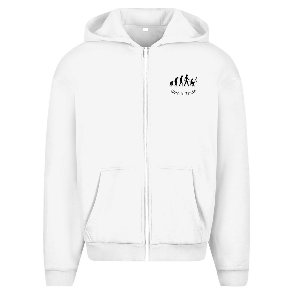 Herren Oversize Zipper Hoodie Born to Trade