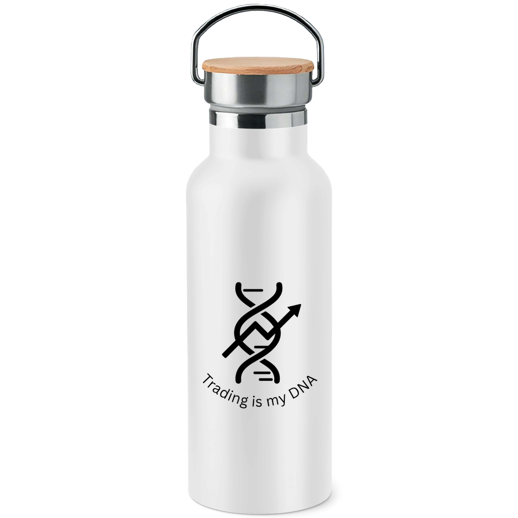 Edelstahl-Trinkflasche mit Bambusdeckel Trading is my DNA