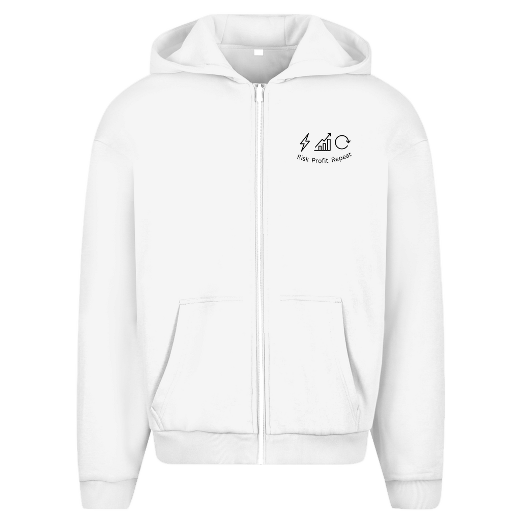 Herren Oversize Zipper Hoodie Risk Profit Repeat