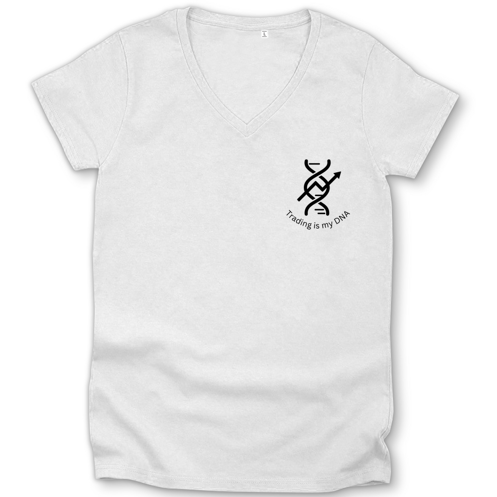 Damen Premium Bio V-Neck T-Shirt Trading is my DNA
