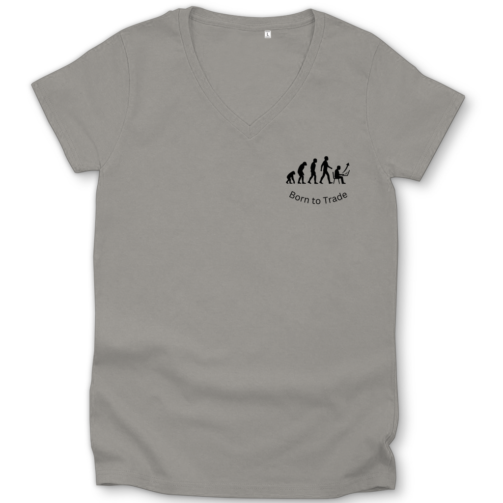 Damen Premium Bio V-Neck T-Shirt Born to Trade