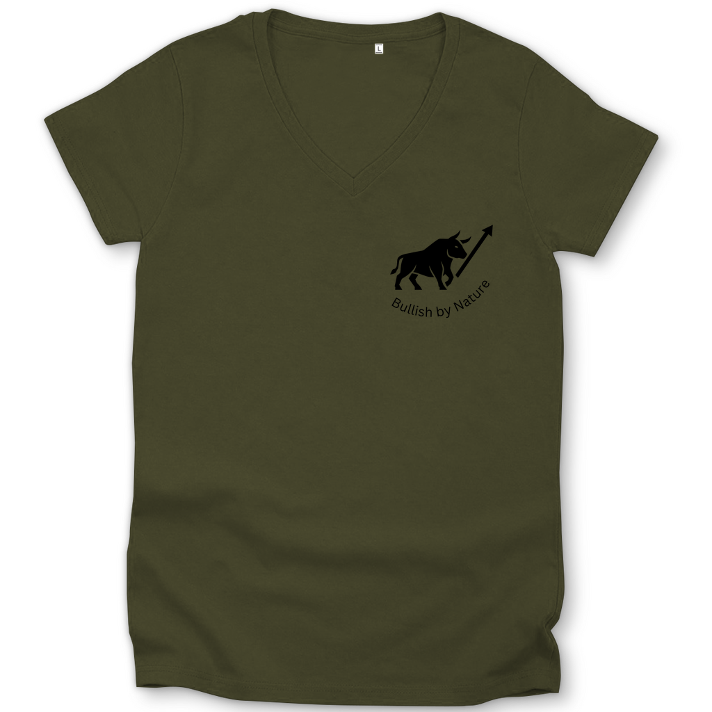 Damen Premium Bio V-Neck T-Shirt Bullish by Nature