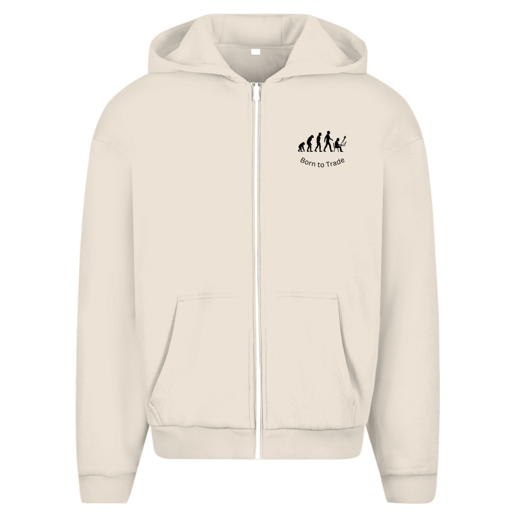 Herren Oversize Zipper Hoodie Born to Trade