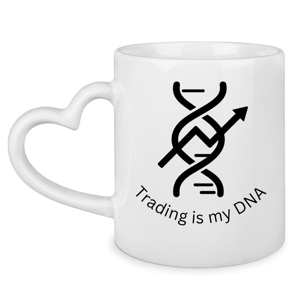 Tasse mit Herzhenkel Trading is my DNA