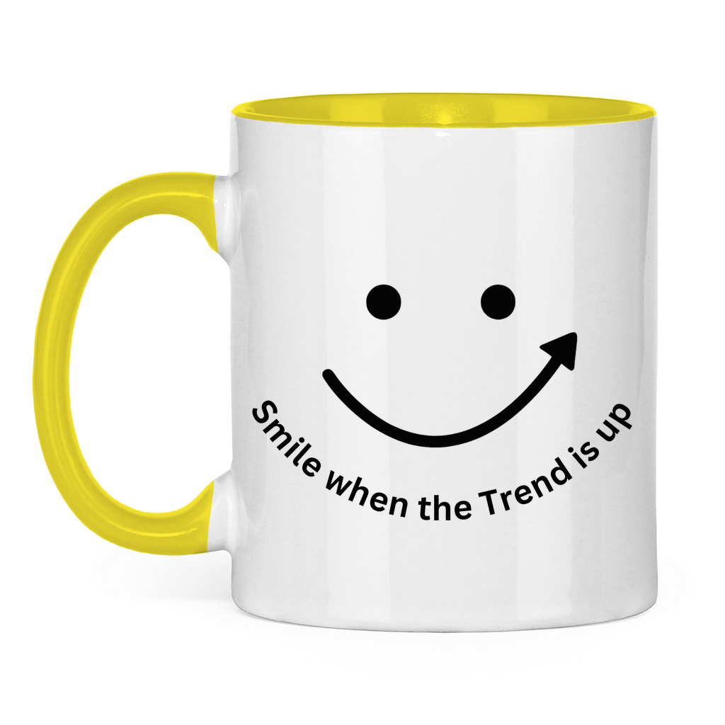 Tasse zweifarbig Smile when the Trend is up