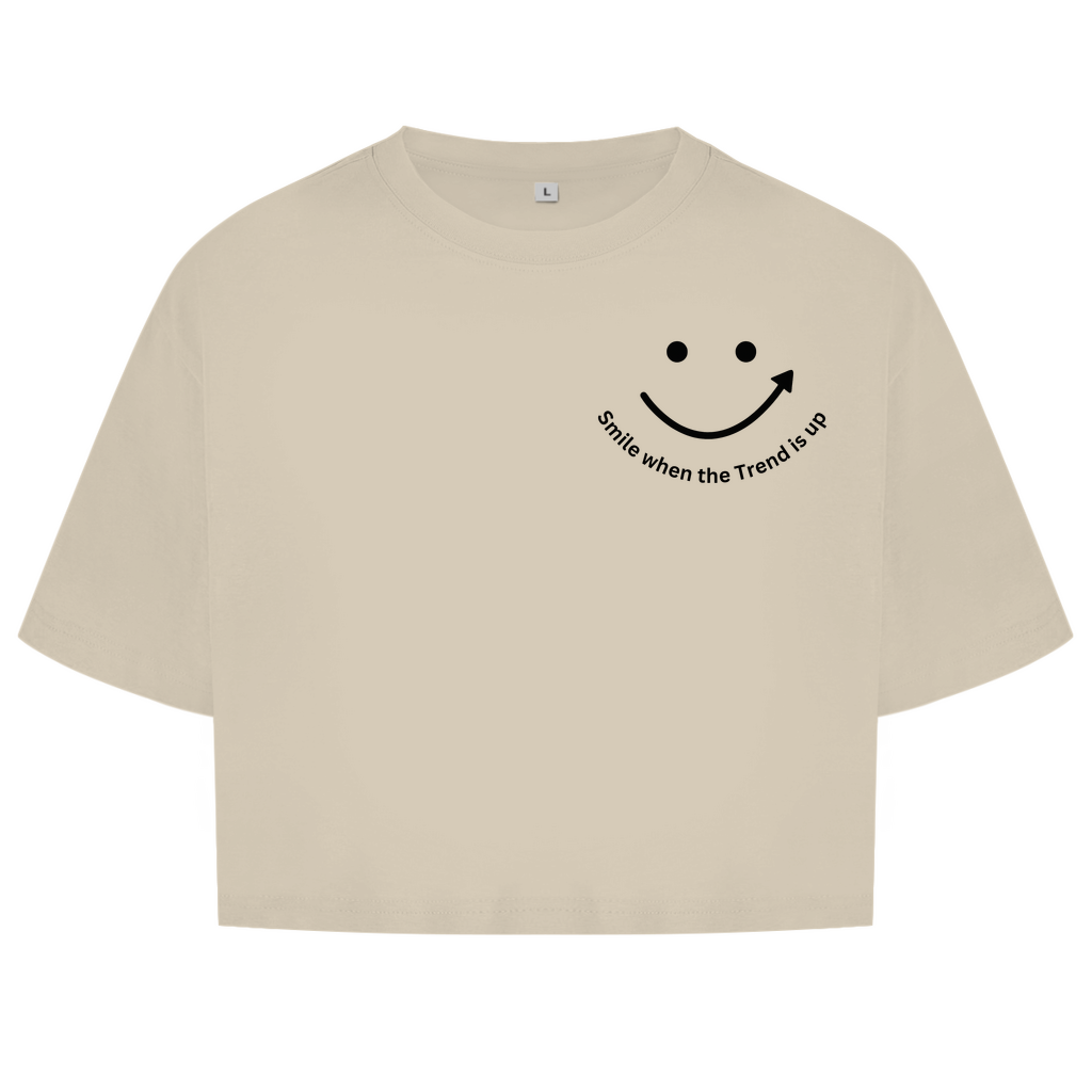 Damen Oversize Crop Top Smile when the Trend is up