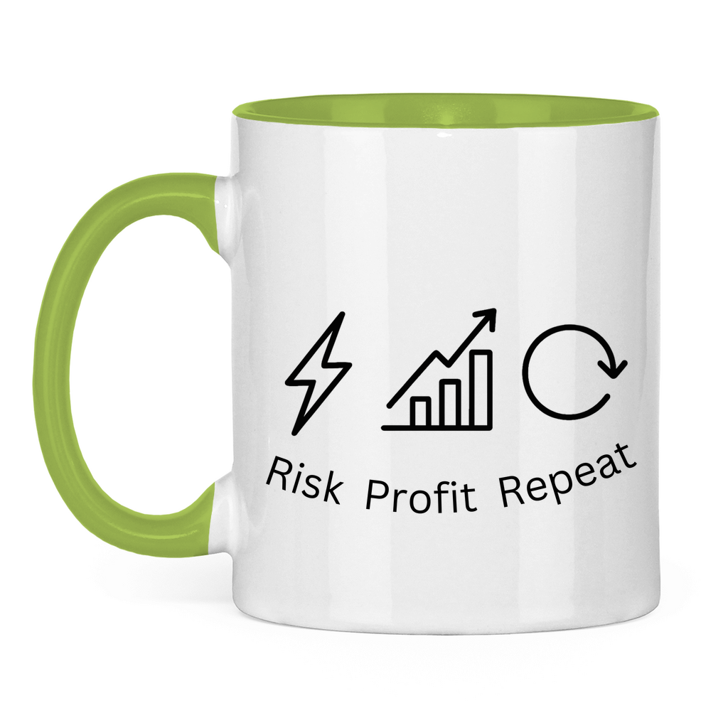 Tasse zweifarbig Risk Profit Repeat