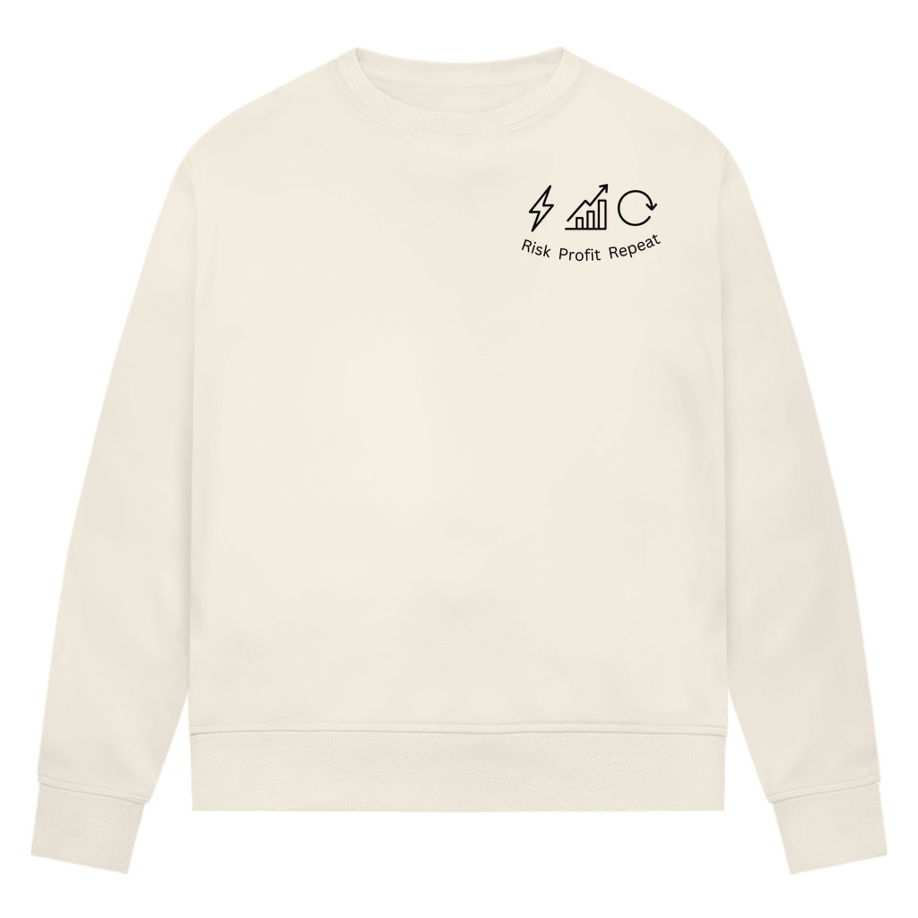 Damen Premium Bio Sweatshirt Risk Profit Repeat