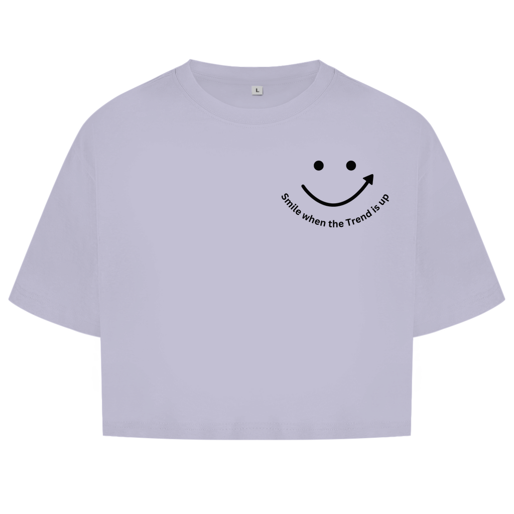 Damen Oversize Crop Top Smile when the Trend is up