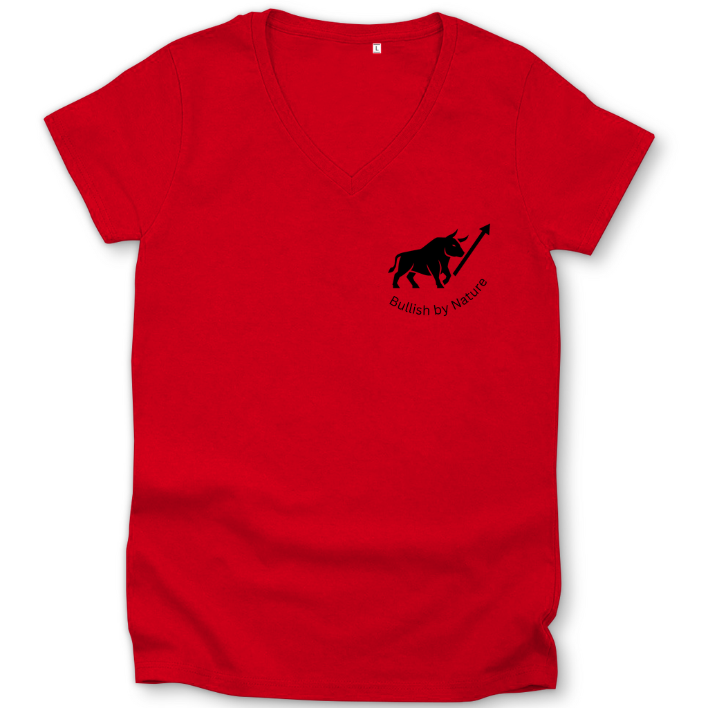 Damen Premium Bio V-Neck T-Shirt Bullish by Nature