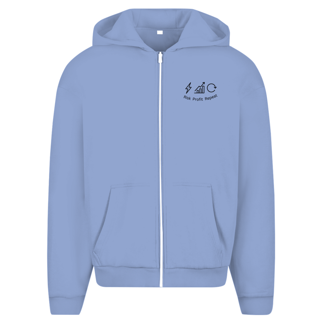 Herren Oversize Zipper Hoodie Risk Profit Repeat
