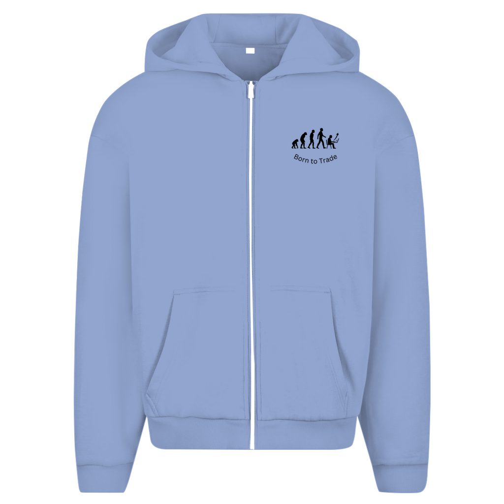 Herren Oversize Zipper Hoodie Born to Trade