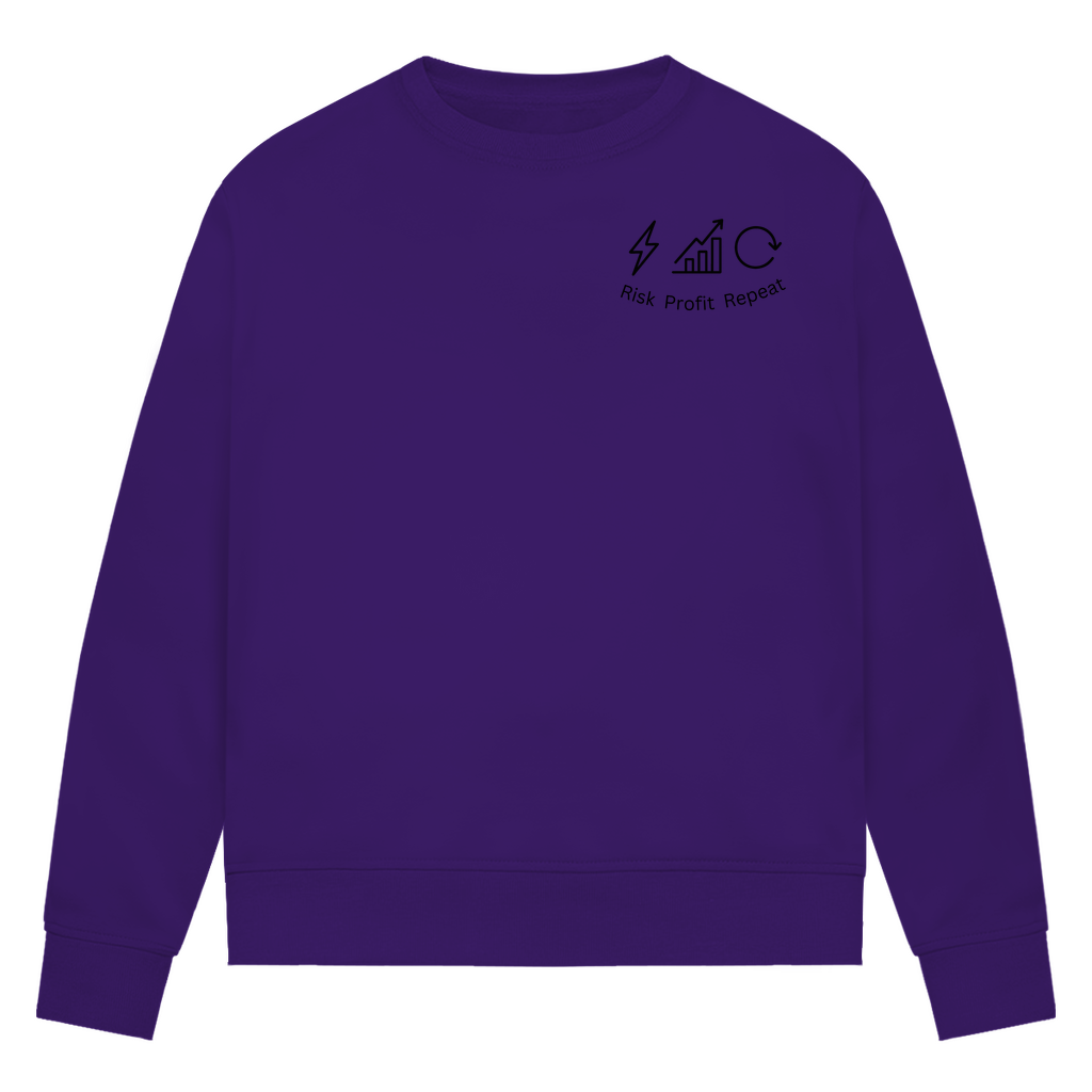 Damen Premium Bio Sweatshirt Risk Profit Repeat
