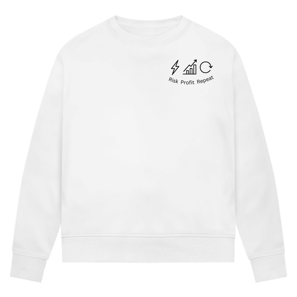 Damen Premium Bio Sweatshirt Risk Profit Repeat
